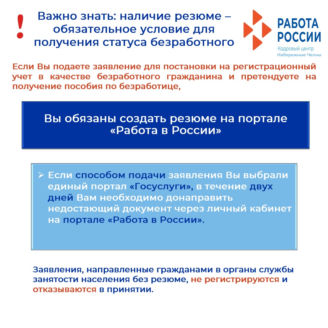 ЦЗН г. Набережные Челны: С 01 июля 2021 года вступили в силу изменения в  Закон о занятости населения